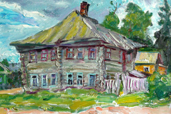 Самый старый дом в Тотьме. 2006. Холст, масло. 57х71